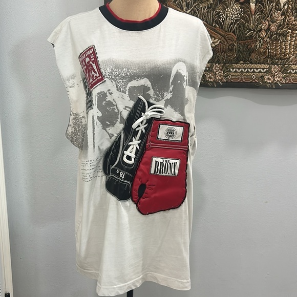 Raw Blue Tops - Raw‎ Blue 3D Boxing Gloves Sleeveless Shirt.